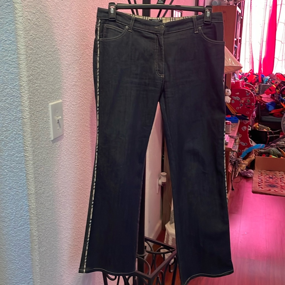 Burberry jeans Sz 14p plaid detail